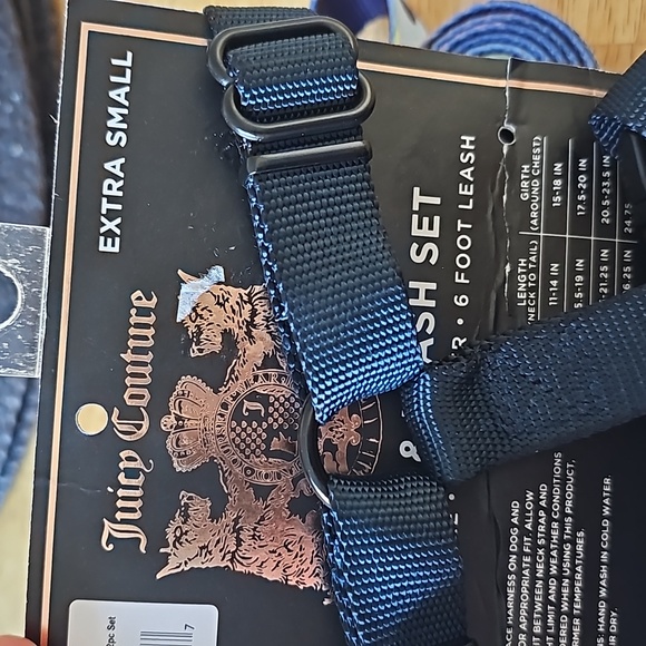 Pet puppy leach and harnest accessories *juicy couture* extra small. - Picture 3 of 4